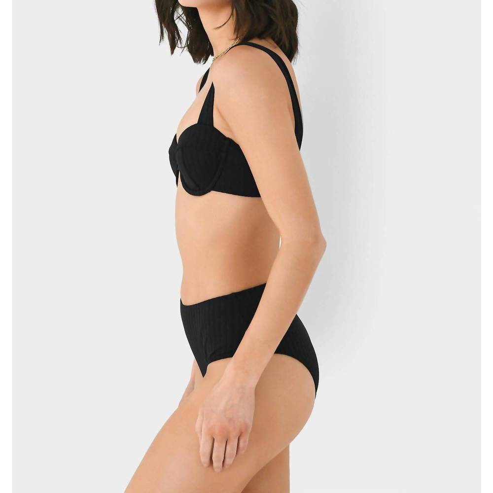 SOLID & STRIPED Black Ribbed Underwire Bikini Set - Picture 2 of 3